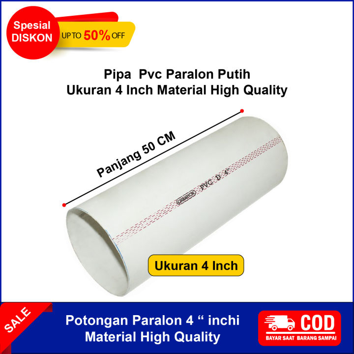 Potongan Pipa Pralon Paralon Pvc Saluran Air Ukuran 50 Cm Semua Ukuran Murah