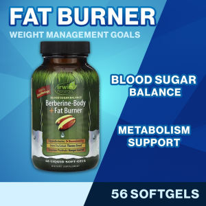 Irwin Naturals Blood Sugar Balance Berberine-Body + Fat Burner 56 Liquid Soft Gels 28 Servings Metabolic support