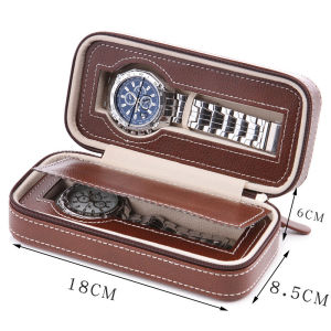 O-KAY Kotak Penyimpanan Jam Tangan Display Box Bahan Kulit 2/4/8 Grid Box Organizer Koleksi Jam Tangan Mewah