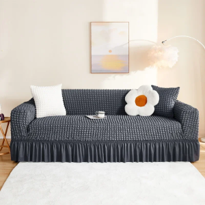 1/2/3/4 Seater Seersucker Sofa Cover High Elastic Durable Sofa Slipcover Universal Protector Removable Slipcover Armchair Cover