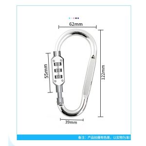 Aluminum Alloy D-type Lock Carabiner 3 Dial Password Lock