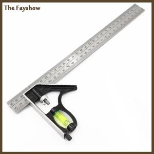 [The Fayshow] 12 Combination Square Stainless Steel Spirit Level Aluminium Measuring Tools