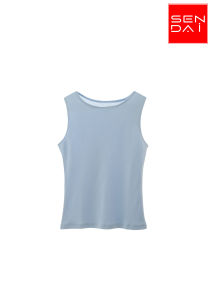 เสื้อแขนกุดผู้หญิง สีฟ้า