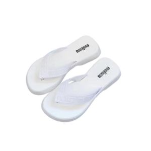 Official store Melissa shoes for women Classic letter Thick sole series Lady Flip flops Girls beach Sandals comfort House slippers