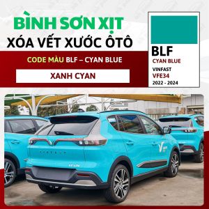 Sơn Xịt Xóa Vết Xước Cho Xe VINFAST VFe34 Màu TAXI XANH SM code BLF – CYAN BLUE Chính Hãng OH PAINT Chất Lượng Cao