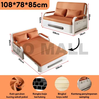 Sofa Lipat Lazy Sofa Apartemen Kecil Kursi Berlengan Dapat Disimpan Dan Diubah Menjadi Tempat Tidur
