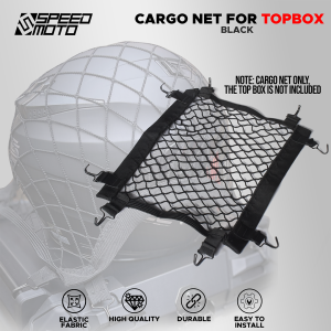 GARTERIZED TOP BOX CARGO NET WITH HOOK MKT-9121 UNIVERSAL FOR MOTORCYCLE TOP BOX LUGGAGE SPEEDMOTO