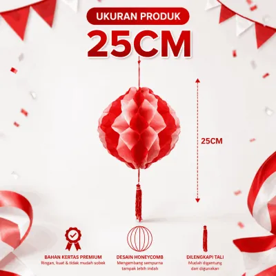 DINOSO Lampion Pvc Merah Putih Hiasan 17 Agustus Dirgahayu RI