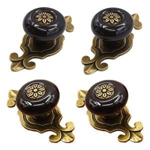 Old Metal Mixture Drawer Pulls Antique Bronze Backplate 32mm Diameter Single Hole Plan For Cabinet Door Drawer Closet