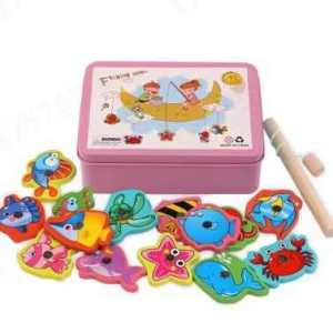 Bộ Câu Cá Sinh Vật Biển Nam Châm Bằng Gỗ 15 Chi Tiết Có Hộp Đựng - Giáo Cụ Montessori cho trẻ (bé từ 1-3 tuổi)