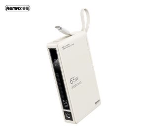 【SG Ready】REMAX RPP-87 20000mAh Power Bank | 65W PD Laptop Charger + 22.5W Super Fast Charging | Built-in Cable | 3C Certified Safe
