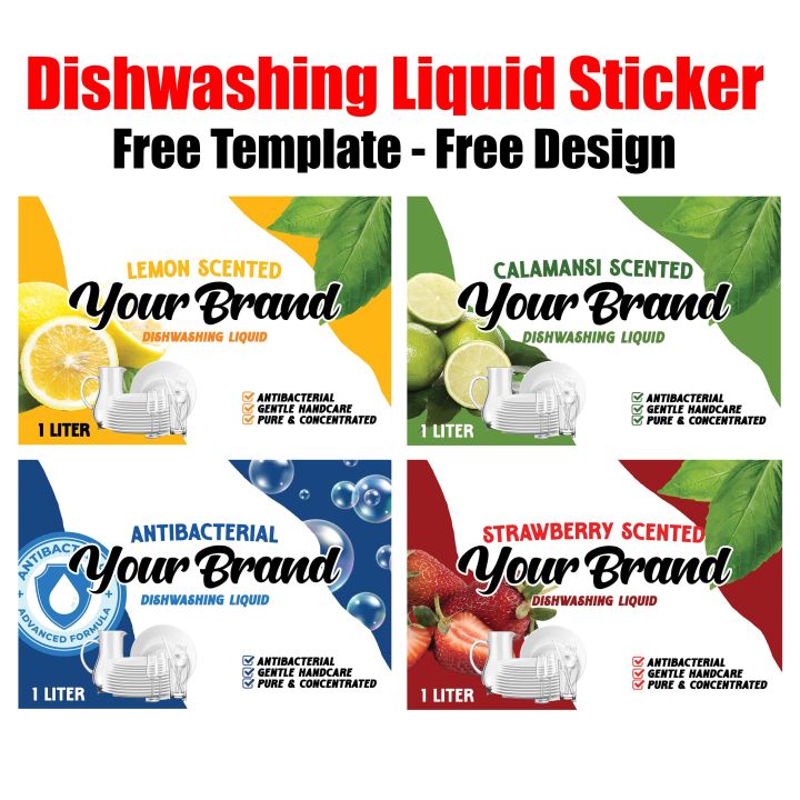 DISHWASHING LIQUID STICKER LABEL 100 PCS. | Lazada PH