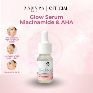 Zanypa Skin - Glow Serum Eksfoliasi with Niacinamide & AHA 10 ML Membantu mencerahkan kulit wajah noda hitam