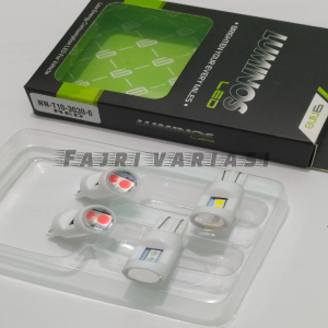 SATU BUAH LAMPU LED T10 CS1 LUMINOS 6 MATA UNTUK SENJASEIN SPEDOMETER PLAT NOMOR CABIN MOBIL DAN MOTOR