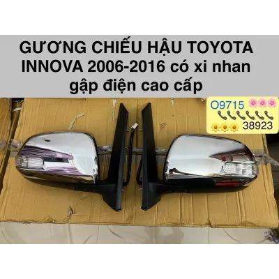 2 cụm gương toyota innova 2006-2016 có xi nhan chỉnh điện 4 hướng gập điện tự động ốp mạ crom hàng đẹp giá tốt