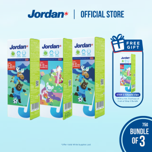 Jordan | Step 2 Junior Toothpaste | Age 6-12 Years | Green Apple (Bundle of 3)