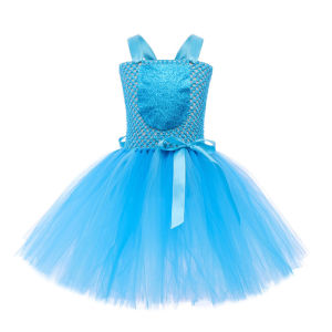 Hawaiian Lilo Leaf Girls Tutu Dress for Kids Party Princess Costume With Garland Baby Girl Christmas Halloween Hula-hula Outfit