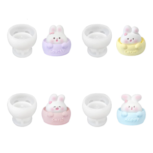 แม่พิมพ์พลาสเตอร์กระต่ายถ้วย3D แม่พิมพ์สัตว์แม่พิมพ์ซิลิโคนพิมพ์ทำจิวเวอลี่แม่พิมพ์เครื่องประดับสำหรับทำ