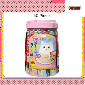 2 cans(2*50pcs) Ciao Churu Cat Treats Tubs 50 Sticks - Chicken Seafood Tuna Collagen