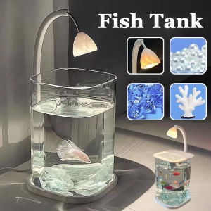 Transparent Fish Tank Mini Fish Tank Landscaping Ornaments Durable Fish Bowl Desktop Aquarium Tank