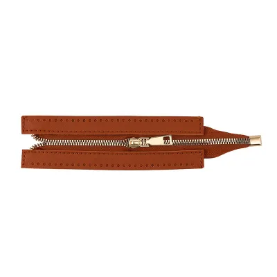 18cm PU Leather Zipper for crochet Bag- Woven Bag Hardware Sewing PU Leather Zipper