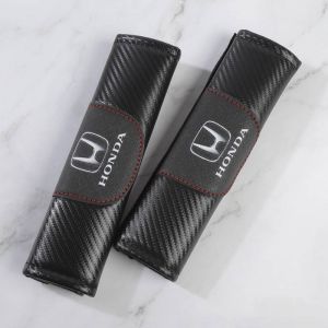 2 Pcs Car Seat Belt Leather Cover Pads