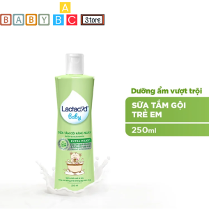 Sữa Tắm Lactacyd Baby 250ml Sữa Tắm Gội Cho trẻ Em Sơ Sinh Giảm Rôm Sảy Bảo Vệ Da và Chăm Sóc Cơ Thể Bé Lactacyd