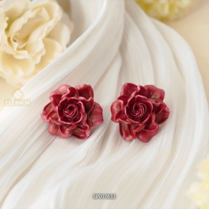 Bông tai nữ chuôi bạc 925 Eleanor Accessories hoa hồng phụ kiện trang sức khuyên tai 11633