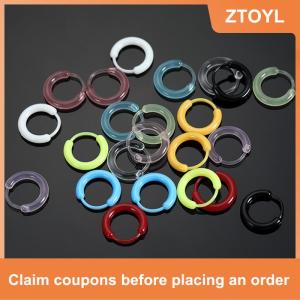 【ZTOYL】 10Pcs Đầy Màu Sắc Nhựa Hoop Bông Tai Dễ Thương Nhỏ Bông Tai Cho Phụ Nữ Cô Gái Đơn Giản Đa Năng Tai Khóa Đồ Trang Sức Phụ Kiện Quà Tặng