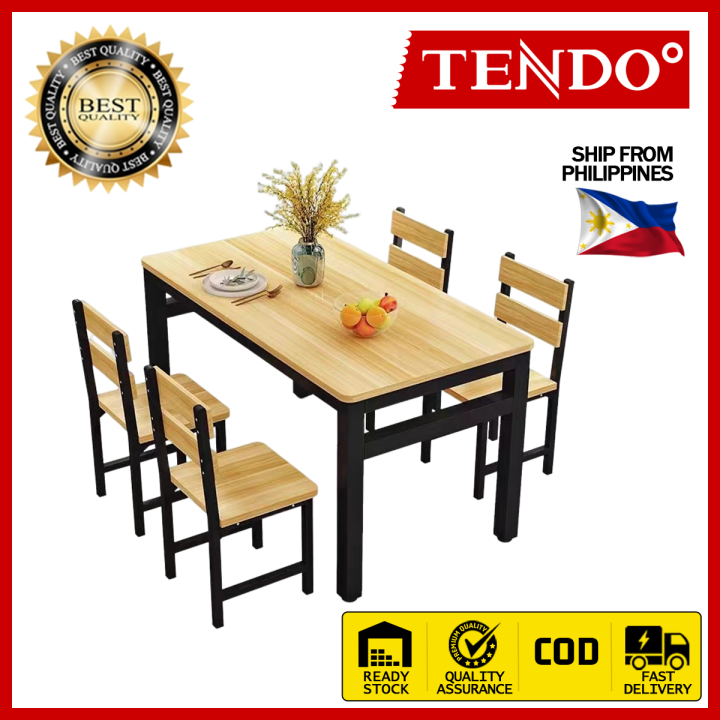 TENDO Wooden Simple Dining Table and Chairs 1 table 4 chairs for ...
