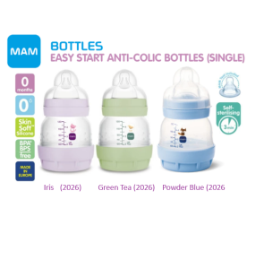 MAM Easy Start Anti Colic Bottle (130ml) with Extra Slow Flow Silicone Teat