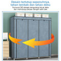Zip Almari Baju Kain Besar Cabinet T-shape Large Capacity Zipped Wardrobe Clothes Organization Storage Rack Cabinet Clothes Rack Bedroom Cupboard. 