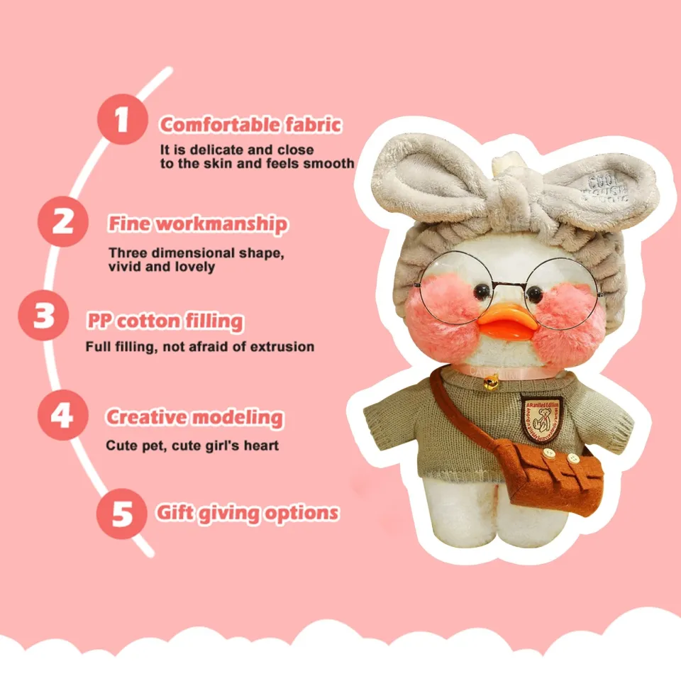 2024-30cm Plush Pato Lalafanfan Duck Soft Toy Kawaii Stuffed Paper Duck Hug Cute  Animal Plushies Toys For Kids Girls Christmas Gift