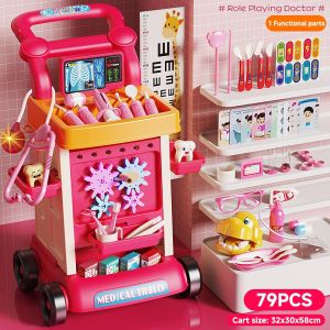 Doctor Set Toy Pretend Play Toys Trolley Set Stethoscope Toys for Kids