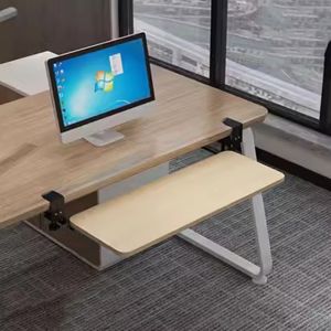 USEFUL TOOL C Clamp Mount Under Desk Keyboard Tray Pull Out Extra Sturdy Retractable Keyboard Rack No Drilling Silent Slide Keyboard Stand