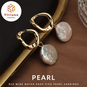 Viviann Original Vintage Baroque Pearl Earrings Feminine 925 Pure Silver Needle Circle Earrings New Baroque Pearl Earrings Gold Circle Earclip Women Jewelry Golden Punk Round