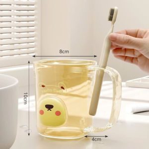 Cốc đánh răng súc miệng hoạ tiết in nổi có khe cắm bàn chải LILS COCBC21