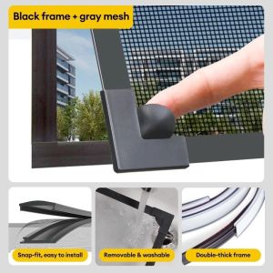 LUXU【Upgrade】Screen for Window with Buckle Magnetic Screen Net for Window DIY Mosquito Net for Window