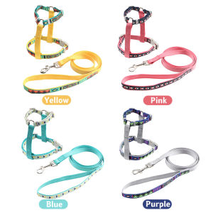 HamshMoc Bộ Dây Dắt Và Dây Dắt Mèo Hoa Dây Dắt Thú Cưng Bằng Nylon Có Thể Điều Chỉnh Dây Dắt Mèo Mềm Cho Mèo Con Chó Con Thỏ Con