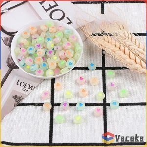 Vacaka 100pcs 4x7mm Acrylic Letter Beads Bead Flat Loose Spacer Alphabet Round Beads for Bracelet Jewelry Making