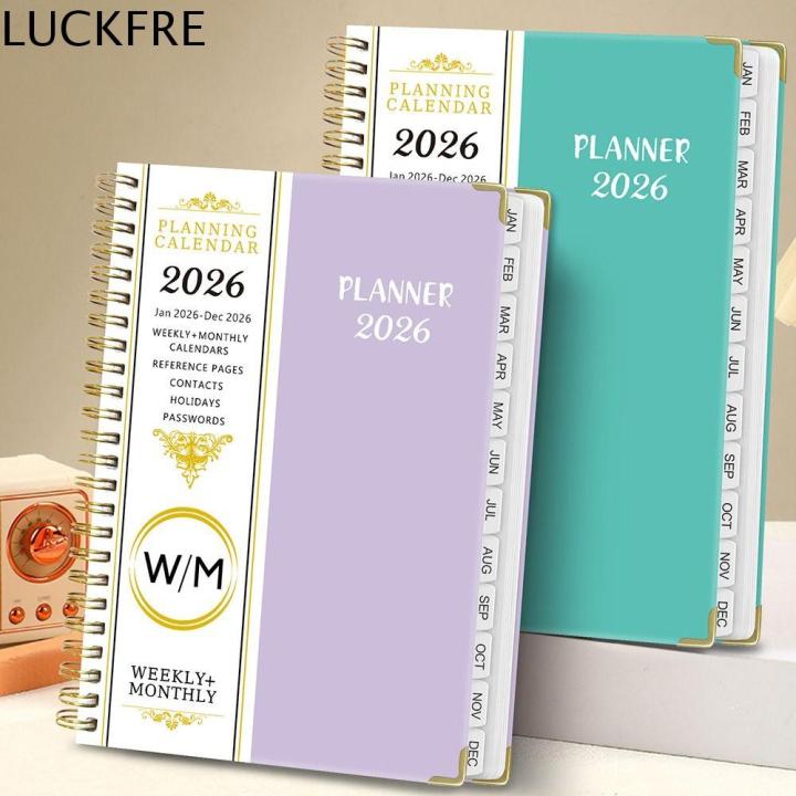 LUCKFRE 2026 Notebook A5 Size Monthly Tabs Daily Planner 2026 Edition ...
