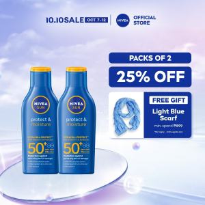 PACK OF 2 NIVEA Sun Protect & Moisture Lotion Body Sunscreen Sun Protection with SPF 50 125ml