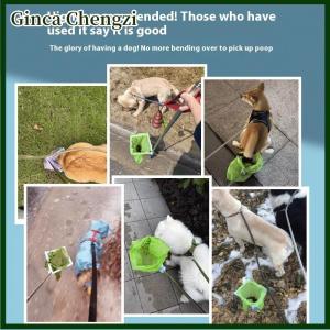 Ginca Foldable Long Handle Steel Dog Cat Pet Poop Scoop Garbage Grabber Telescopic Dirt Picker Environmentally Friendly Pet Clean