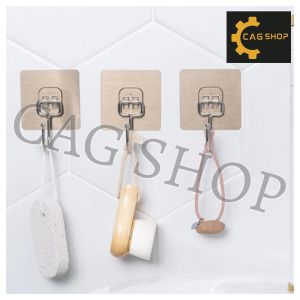 CAG 1PC 7 x 7 cm Hooks Wall Sticker Transparent Multifunctional Sticker Home Kitchen Organized