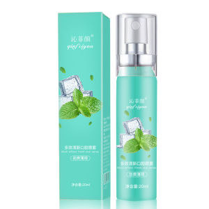 Xịt Thơm Miệng Hàn Quốc QINFEIYAN Chính Hãng Sịt Thơm Miệng Hương Đào Và Bạc Hà Giúp Giảm Hôi Miệng Ngăn Ngừa Vi Khuẩn Chai 20ml