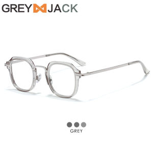 Grey Jack Kacamata Antiradiasi Blueray Kotak Style Vintage Kekinian Bahan Metal Ringan Bisa Minus Fashion Pria Wanita 31859