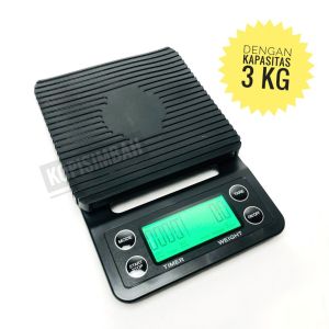 Timbangan Kopi Digital Coffee Scale Kapasitas 5kg 3kg Fitur Timer Alat Penimbang Dapur Kitchen Ware Skala 01 g