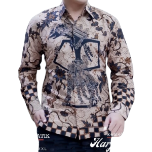 KEMEJA BATIK LENGAN PANJANG HARJUNOSOSRO BAHAN KATUN CABUT PRIMISIMA BERFURING