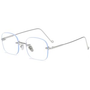 GENENIC For Men Korean Rimless Frame PC Female For Women Rimless Glasses Eyewear Alloy Square Glasses