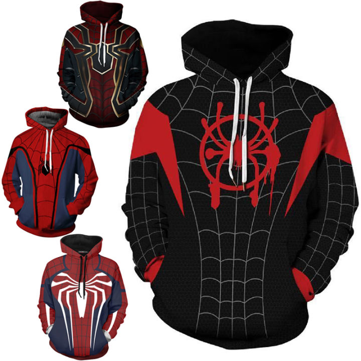 Peter Parker Hoodie Spider Jacket Man Miles Morales Costume 3D